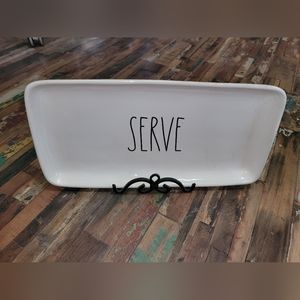 Rae Dunn SERVE platter with Easel